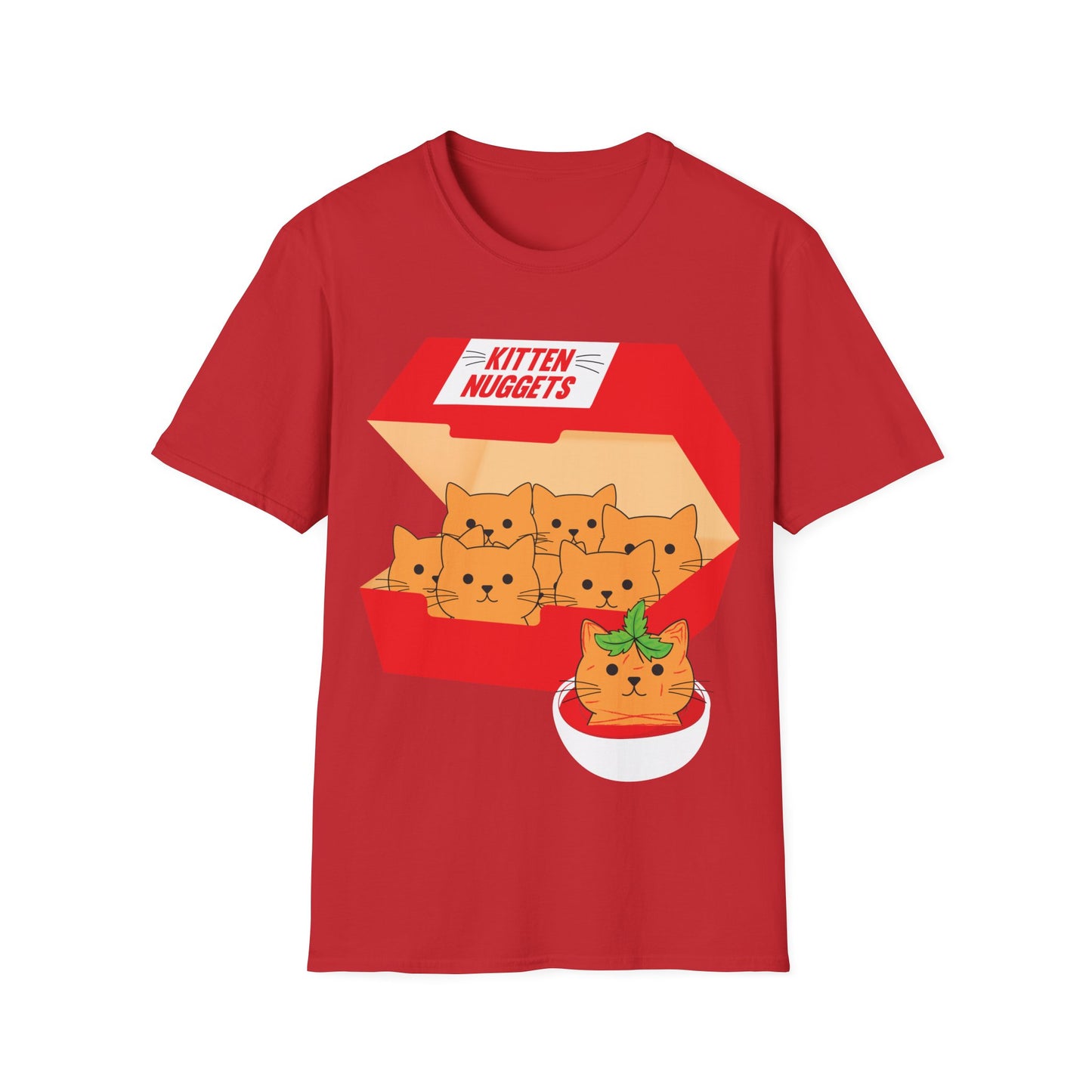 Funny Kitten Nuggets Food Pun Cat Lover Gift Chicken Nuggets T-Shirt For Men Women T-Shirt