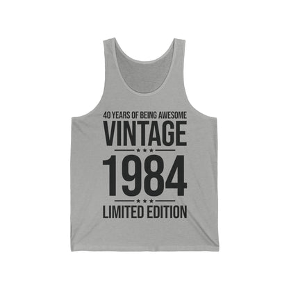 40 Year Old Gifts Vintage 1984 40 Years Awesome 40th Birthday Tank Tops