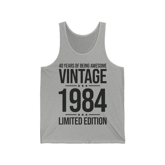 40 Year Old Gifts Vintage 1984 40 Years Awesome 40th Birthday Tank Tops