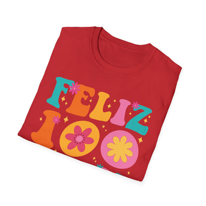 Funny Feliz 100 Diaz De Escuela 100th Day School Spanish Teacher T-Shirt For Men Women Kids
