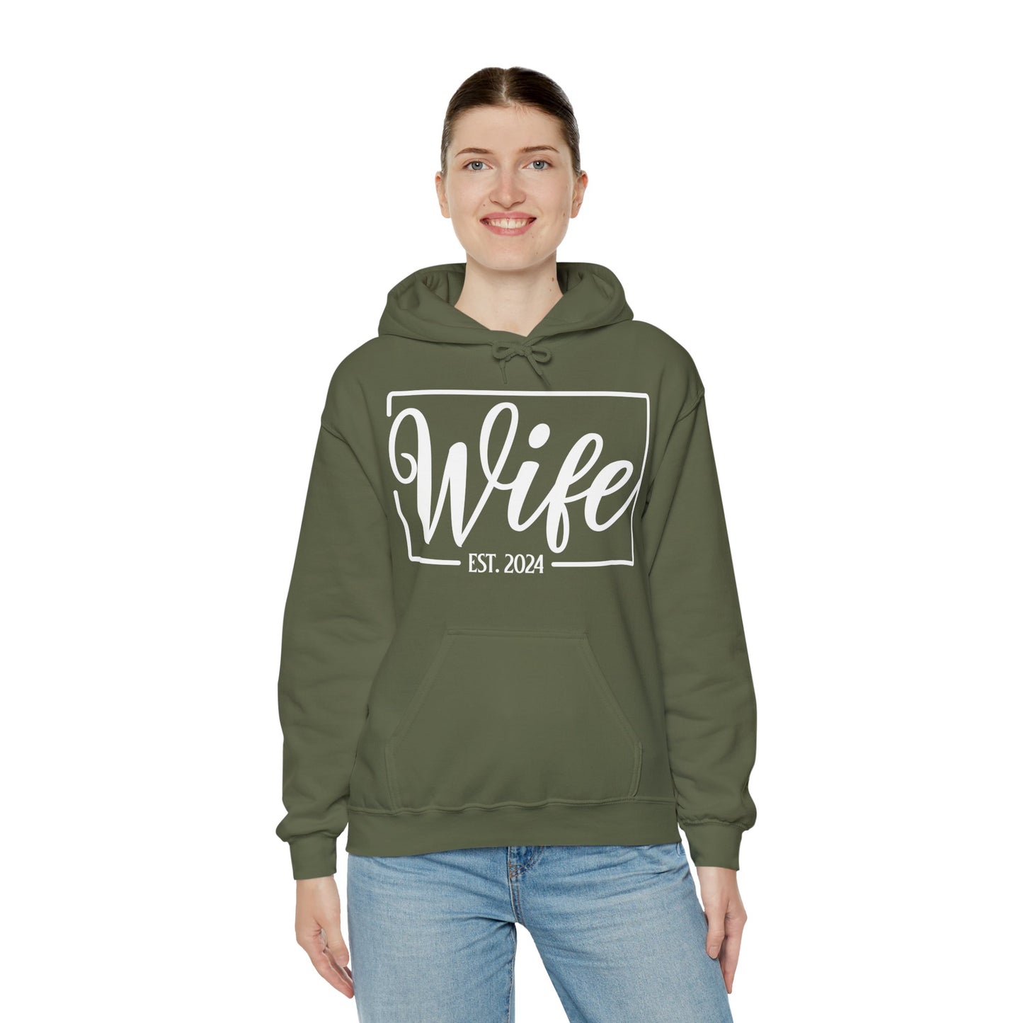 Wife Est 2024 Just Married Honeymoon Wedding Couples  Hoodie For Women Hoodie