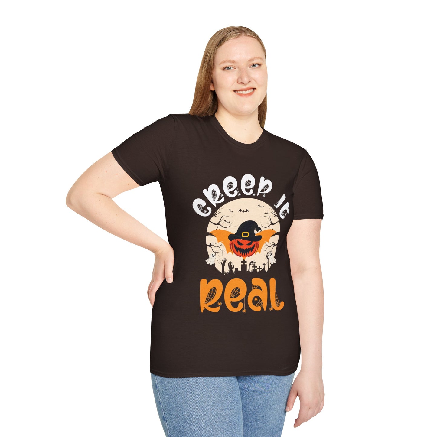 Funny Halloween Creep it Real Vintage Ghost Halloween  T-Shirt Men Women