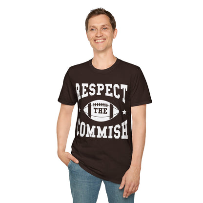 Funny Respect The Commish Fantasy Football Champ Top Best Ever Commish T-Shirt Men Women