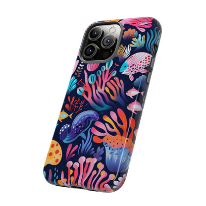 Underwater World Pattern iPhone 13 14 15 16 Pro Max Plus Case Wireless Charging Compatible Tough Cases Protection, Magnetic Phone Case for iPhone Classic Series