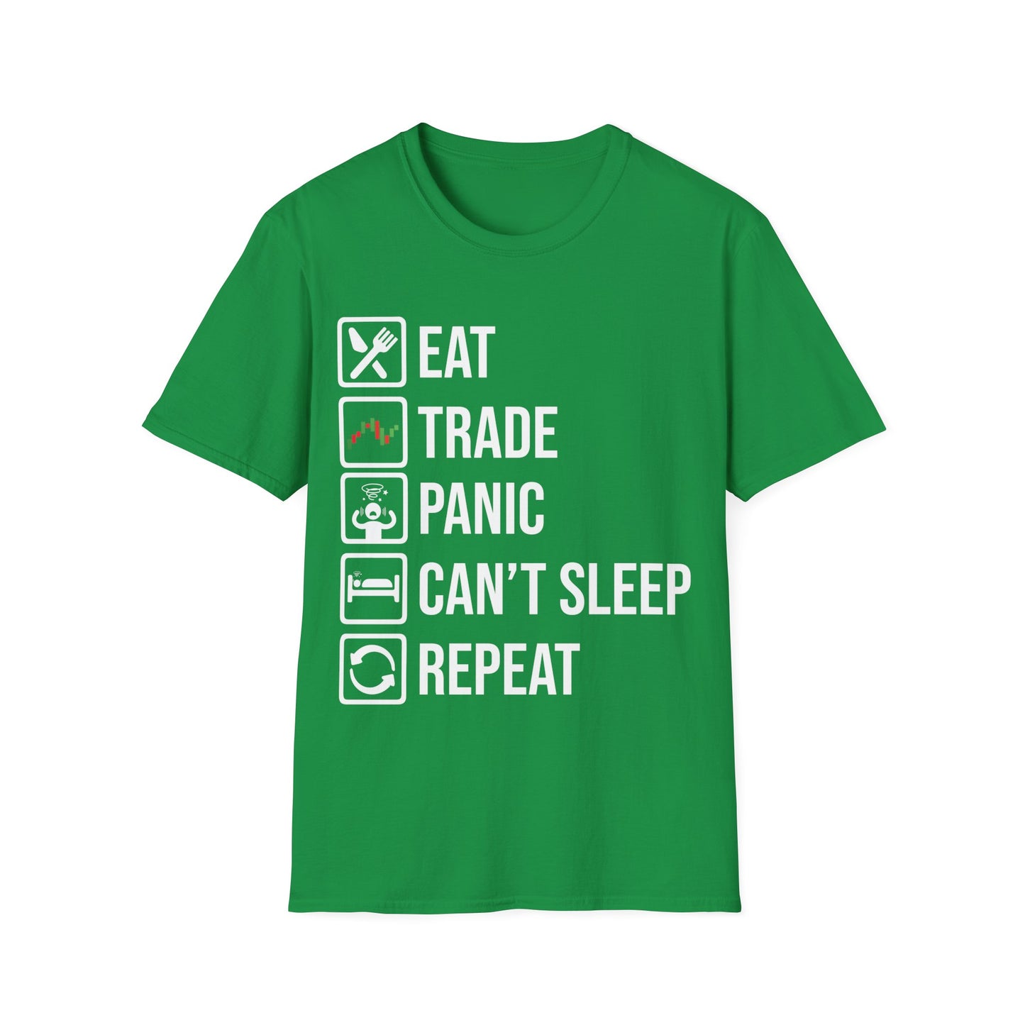 Eat Sleep Trade Panic Repeat Shirt Stock Market Trader Gift T-Shirt For Traders