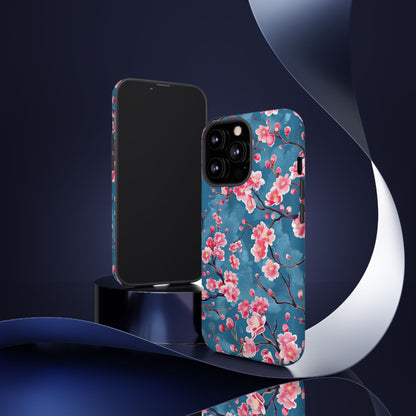 Sakura Blossoms Vibrant Colored iPhone 13 14 15 16 Pro Max Plus Case Wireless Charging Compatible Tough Cases Protection, Magnetic Phone Case for iPhone Classic Series