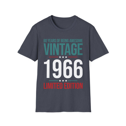 60 Year Old Gifts Vintage 1966 60 Years Awesome 60th Birthday T-Shirt