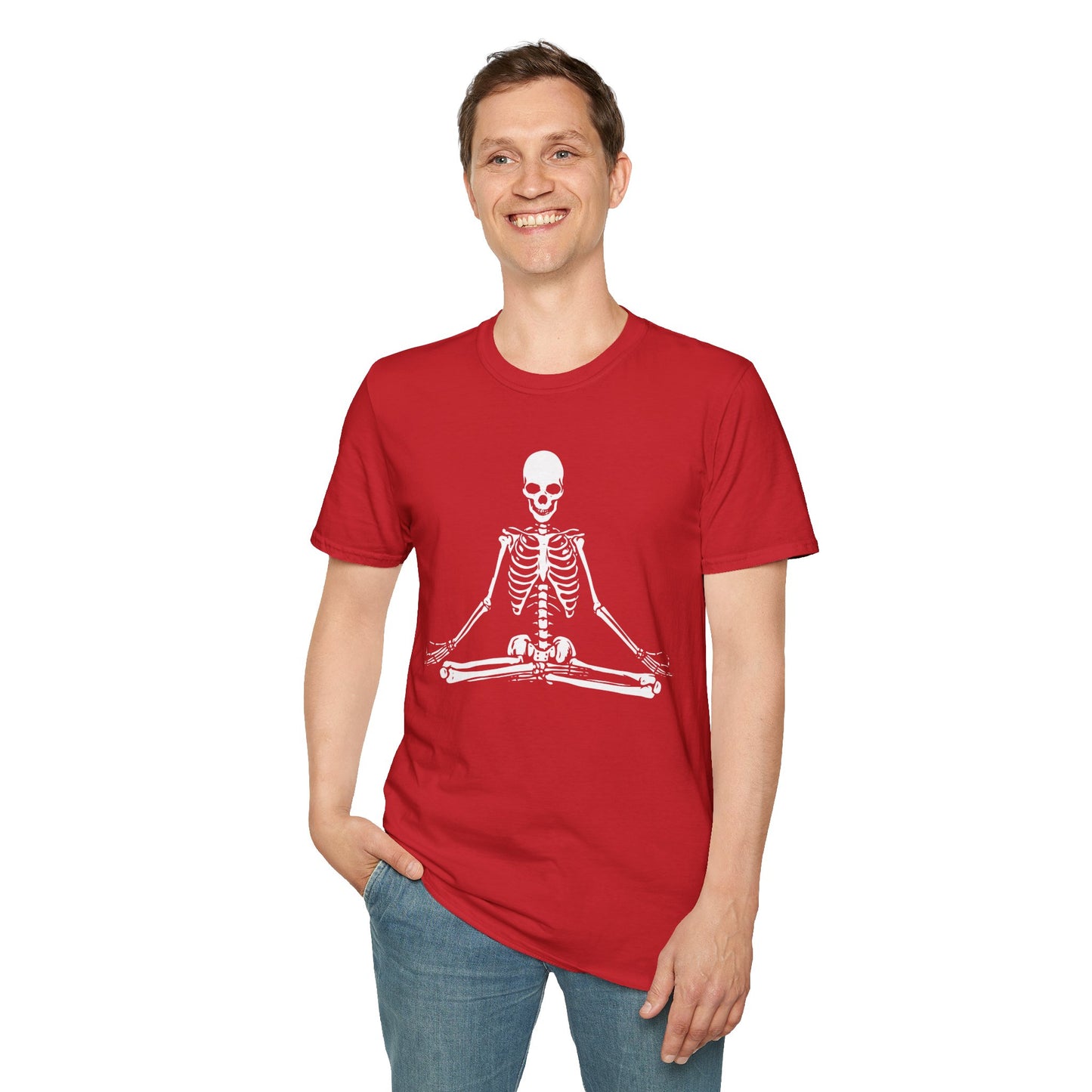 Meditating Skeleton Funny Freaky Yoga Zen Balance Halloween Costume Shirt for Men Women T-Shirt