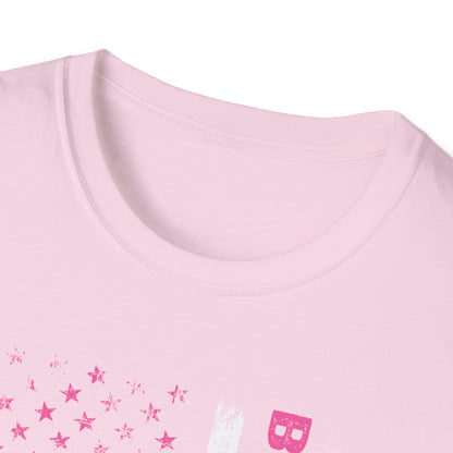 Back The Pink USA Flag Pink Breast Cancer Awareness October Tshirt