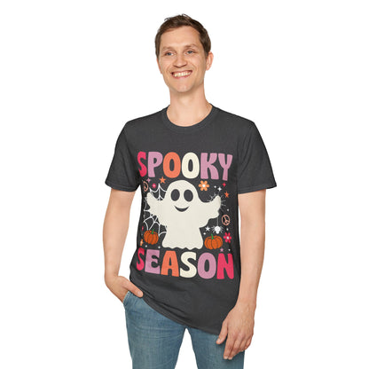 Groovy Spooky Season Cute Ghost Pumpkin Halloween T-Shirt For Men Women Kids