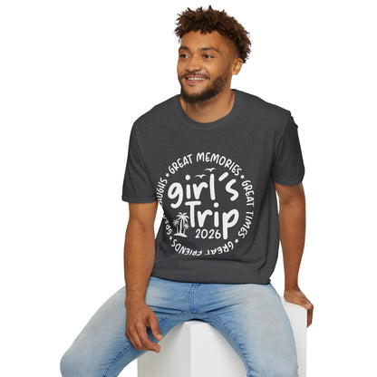 Girl's Trip 2026 Memories Friends Trip Matching Vacation T-Shirt For Men Women T-Shirt