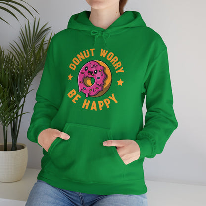 Funny Donut Worry Be Happy Foodie Donut Lovers Hoodie For Men Women Hoodie