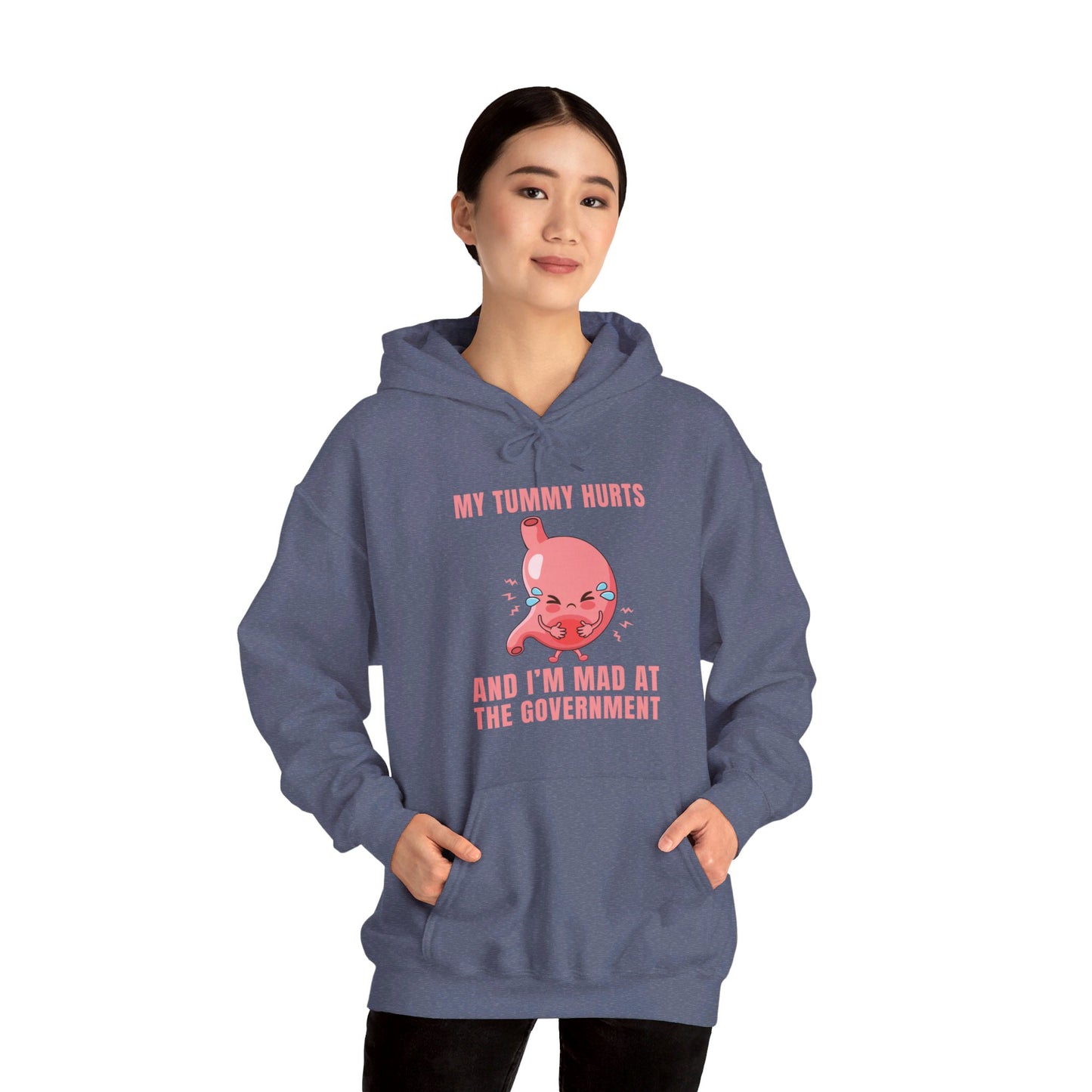 Funny My Tummy Hurts And I'm MAD At The Government Meme Sarcastic Hoodie