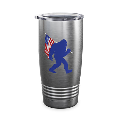 Funny Bigfoot USA Flag America For Sasquatch Believers Tumbler For Men Women