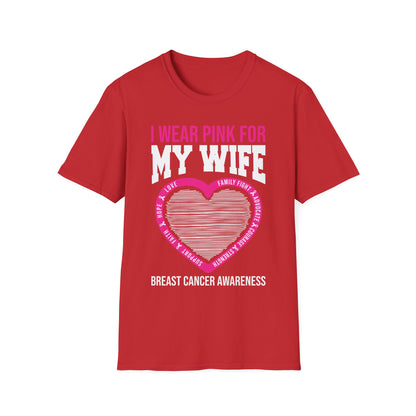 Husband Men I Wear Pink for My Wife Breast Cancer Awareness T-Shirt