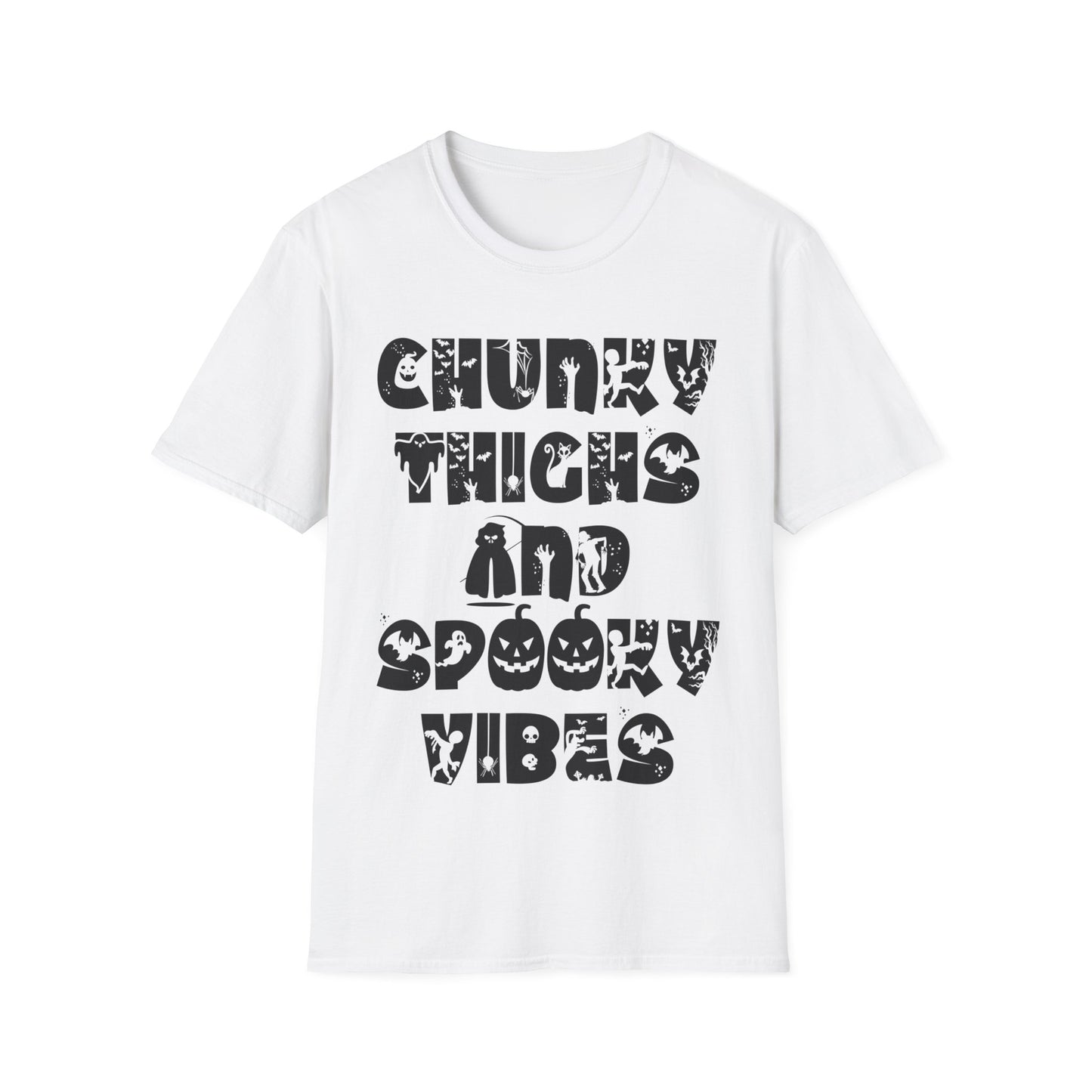 Funny Chunky Thighs and Spooky Vibes Halloween Women's T-Shirt