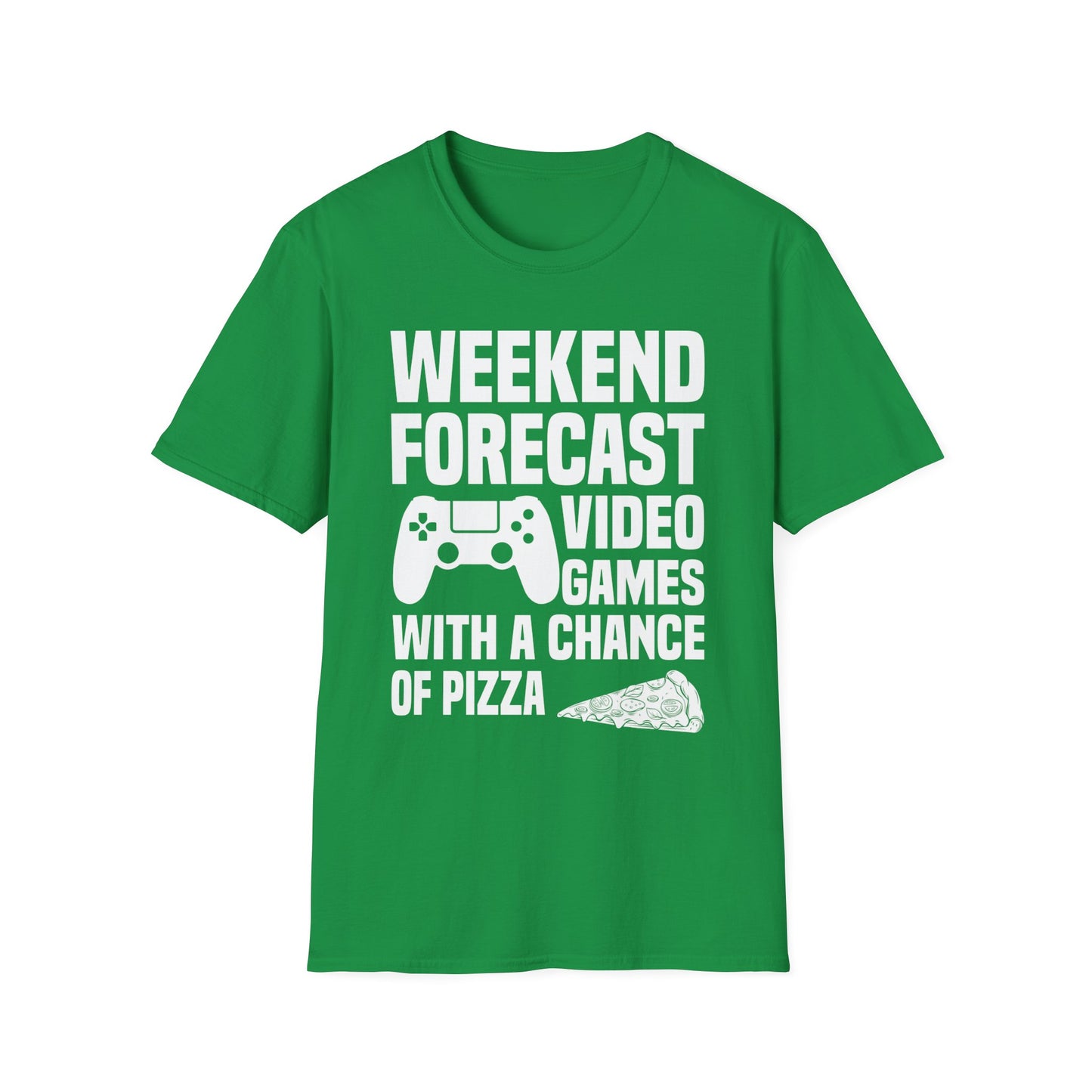 Funny Weekend Forecast Video Games and Pizza Gamer Gaming T-Shirt Men Women