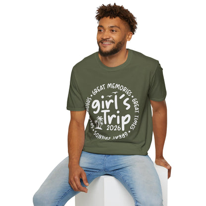 Girl's Trip 2026 Memories Friends Trip Matching Vacation T-Shirt For Men Women T-Shirt