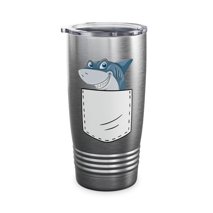 Cute Shark Pocket Animal Pets Funny Shark Gift Tumbler For Mens Womens Kids Tumbler