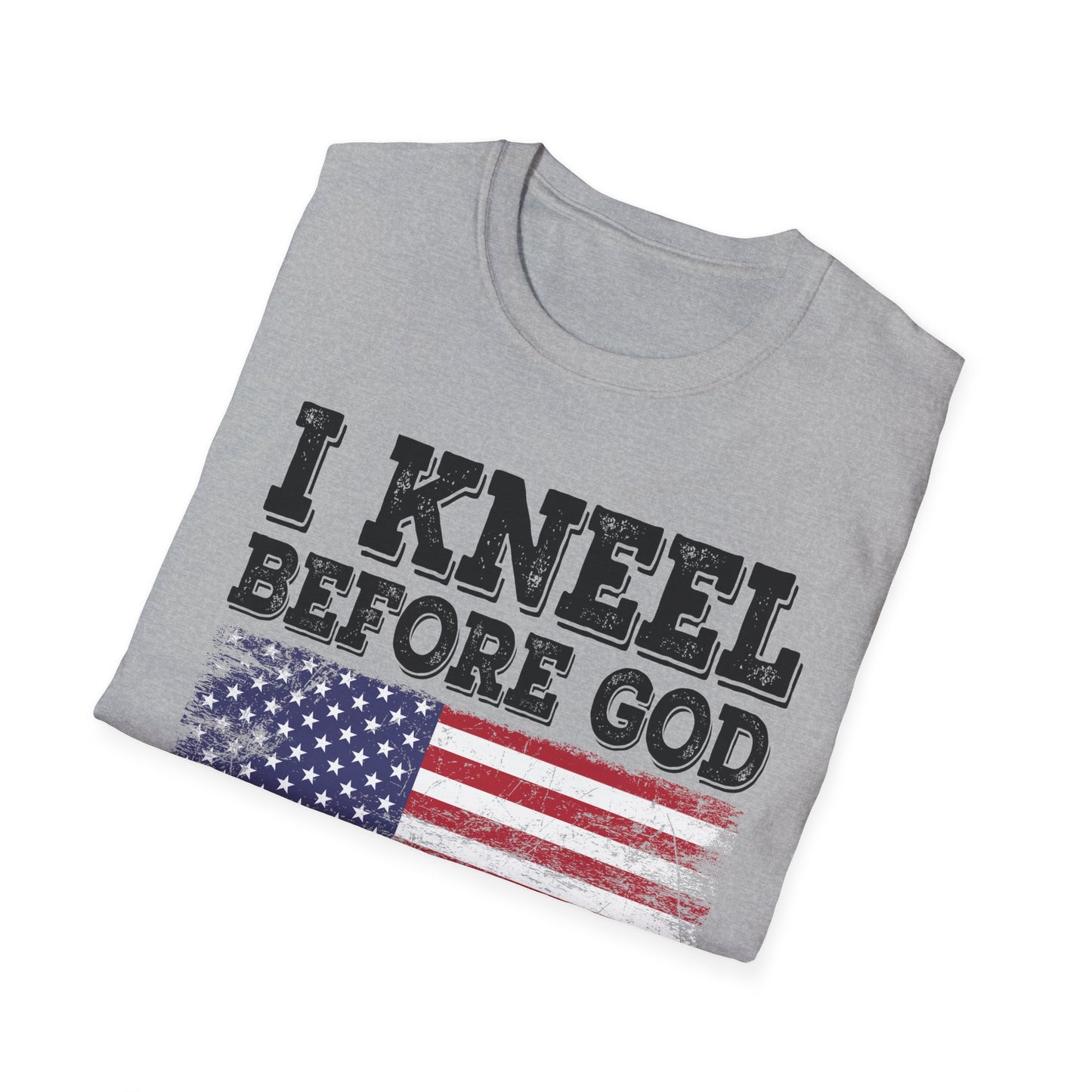 I Kneel Before God And I Stand For The Flag USA United States Flag T-Shirt