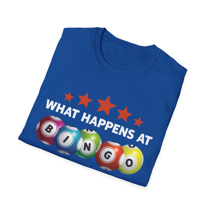 Funny Lucky Bingo What Happens at Bingo Stays at Bingo T-Shirt Men Women