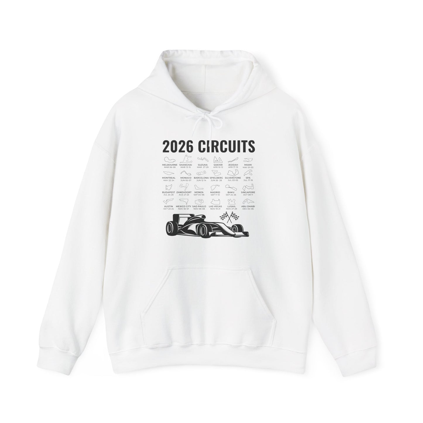 2026 Schedule Formula Racing Formula Car Retro Vintage Hoodie