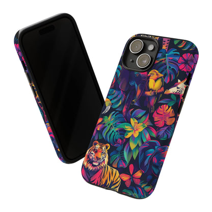 Animal Collage Vibrant Pattern iPhone 13 14 15 16 Pro Max Plus Case Wireless Charging Compatible Tough Cases Protection, Magnetic Phone Case for iPhone Classic Series