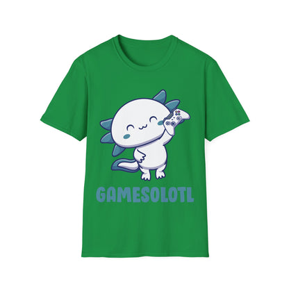 Funny Gamesolotl Gamer Axolotl Fish Playing Video Games Lizard Gaming T-Shirt Men Women