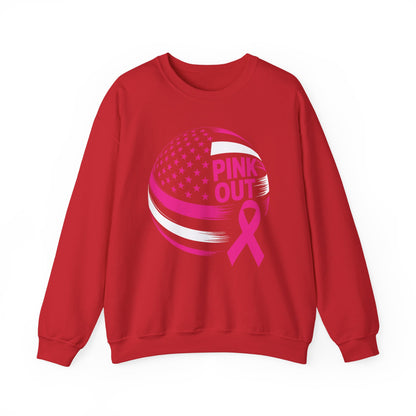 Volley Ball Pink Ribbon Breast Cancer Awearness USA Flag Sweatshirt For Men Women