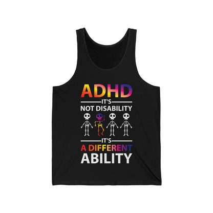 ADHD Its Not Disability Its A Different Ability Skeleton Retro Tank Tops Men Women