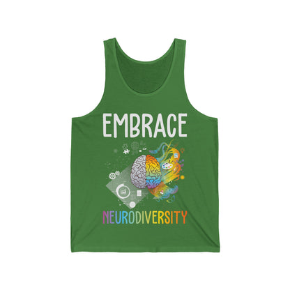 Neurodiversity Embrace ADHD Autism ASD Brain Tank Tops For Men Women Kids