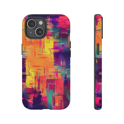 Glitch Art Pattern  iPhone 13 14 15 16 Pro Max Plus Case Wireless Charging Compatible Tough Cases Protection, Magnetic Phone Case for iPhone Classic Series