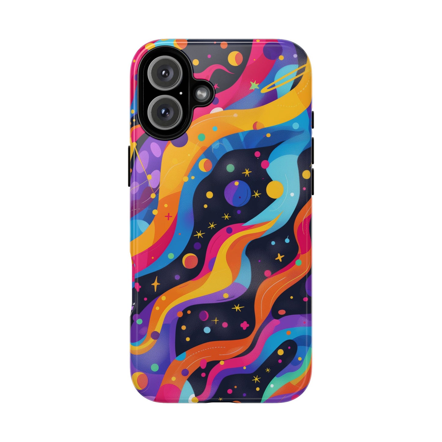 Planetary Parade Vibrant Pattern iPhone 16 Pro Max Plus Case Wireless Charging Compatible Tough Cases Protection, Magnetic Phone Case for iPhone Classic Series