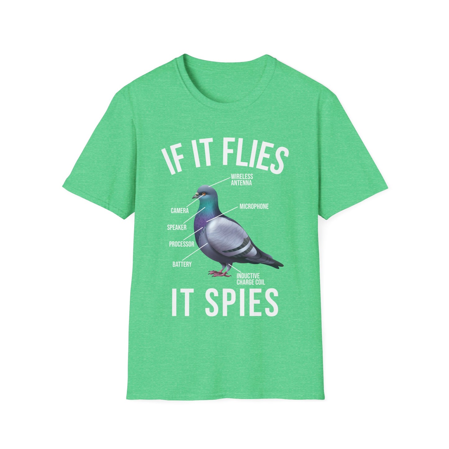 Funny If It Flies It Spies Pigeon Anatomy Bird aren't Real T-Shirt Men Women