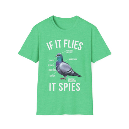 Funny If It Flies It Spies Pigeon Anatomy Bird aren't Real T-Shirt Men Women