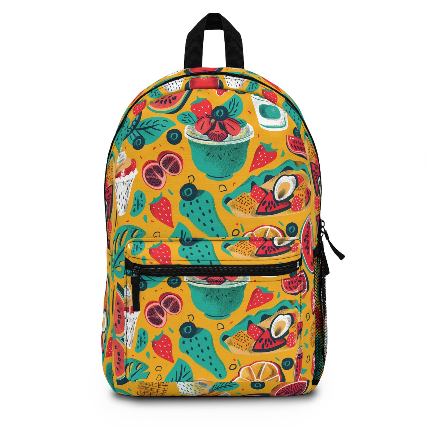 Food Paradise vibrant Colored Pattern Backpacks For Men Women Kids School Travel, Capacity School Backpacks