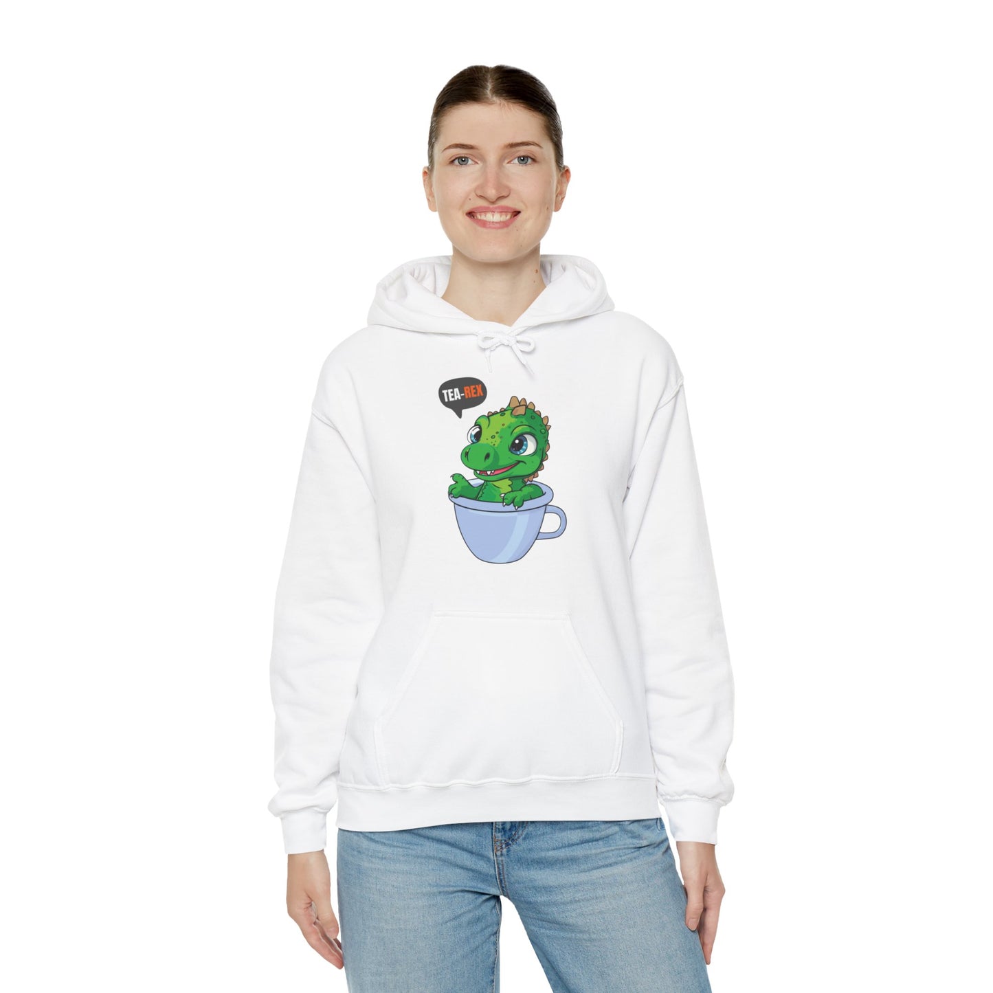 Tea-Rex In A Cup Cute T-Rex Dinosaur Kawaii Coffee Tea Funny Dino Pun Hoodie For Men Women Hoodie