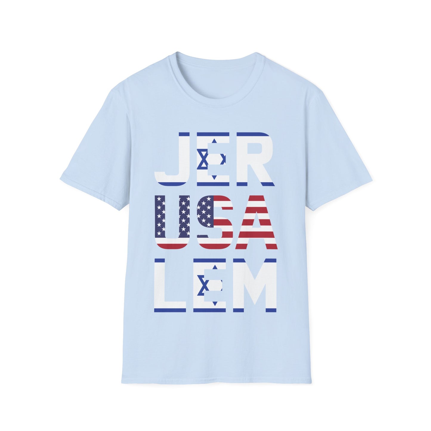 Jerusalem City USA Israel Flag Jewish Support Jerusalem T-Shirt for Men Women