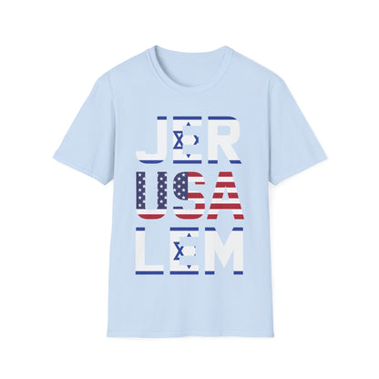 Jerusalem City USA Israel Flag Jewish Support Jerusalem T-Shirt for Men Women