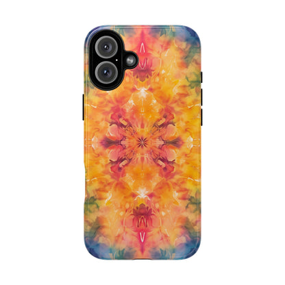 Tie-Dye Dream Pattern iPhone 13 14 15 16 Pro Max Plus Case Wireless Charging Compatible Tough Cases Protection, Magnetic Phone Case for iPhone Classic Series