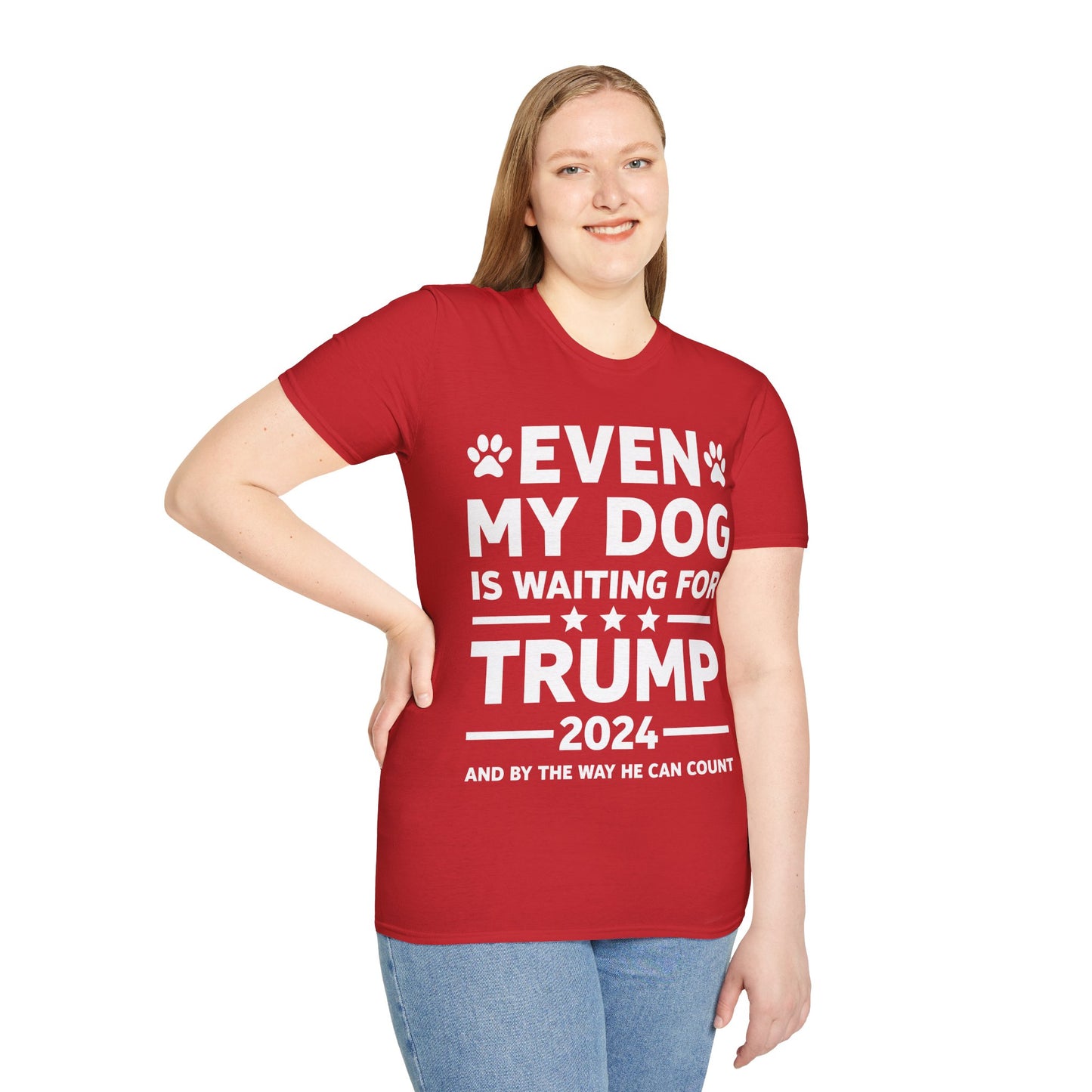 Even My Dog Is Waiting For Trump 2024 Funny President T-Shirt For Men Women