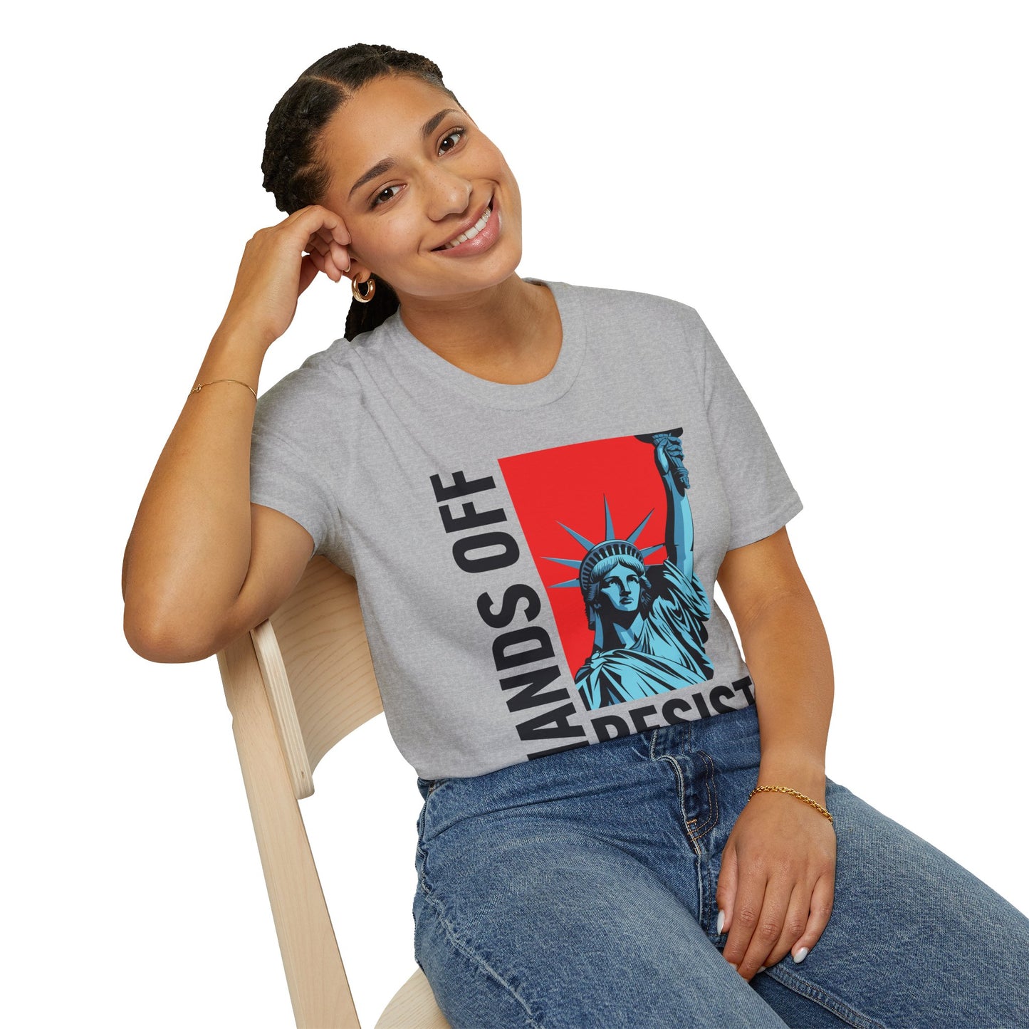 Resist Statue of Liberty Hands Off Resistance Protest T-Shirt For Men Women