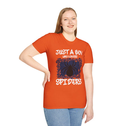 Just A Boy Who Loves Spiders Retro Spider Lover T-Shirt For Men Kids T-Shirt