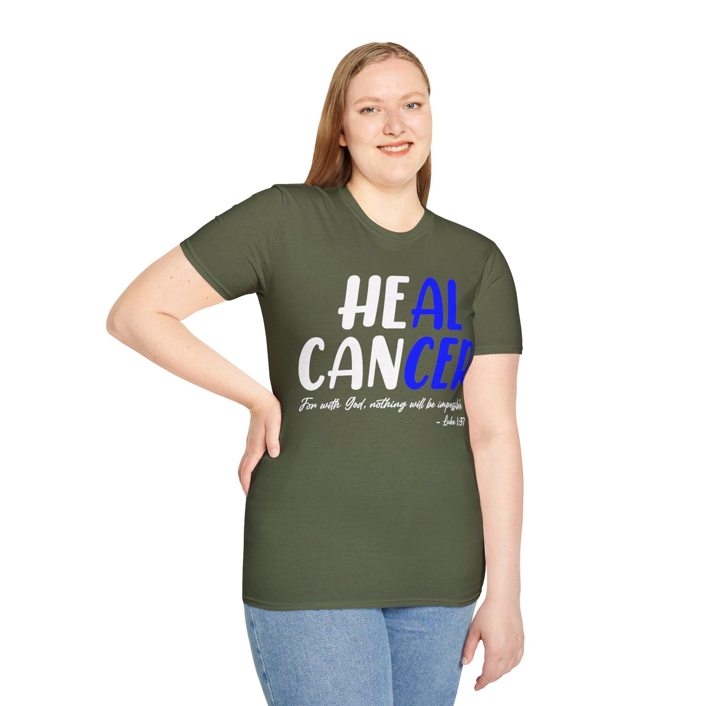 Colon Cancer Faith Bible Verse CRC Awareness Support Heal Family T-Shirt For Men Women