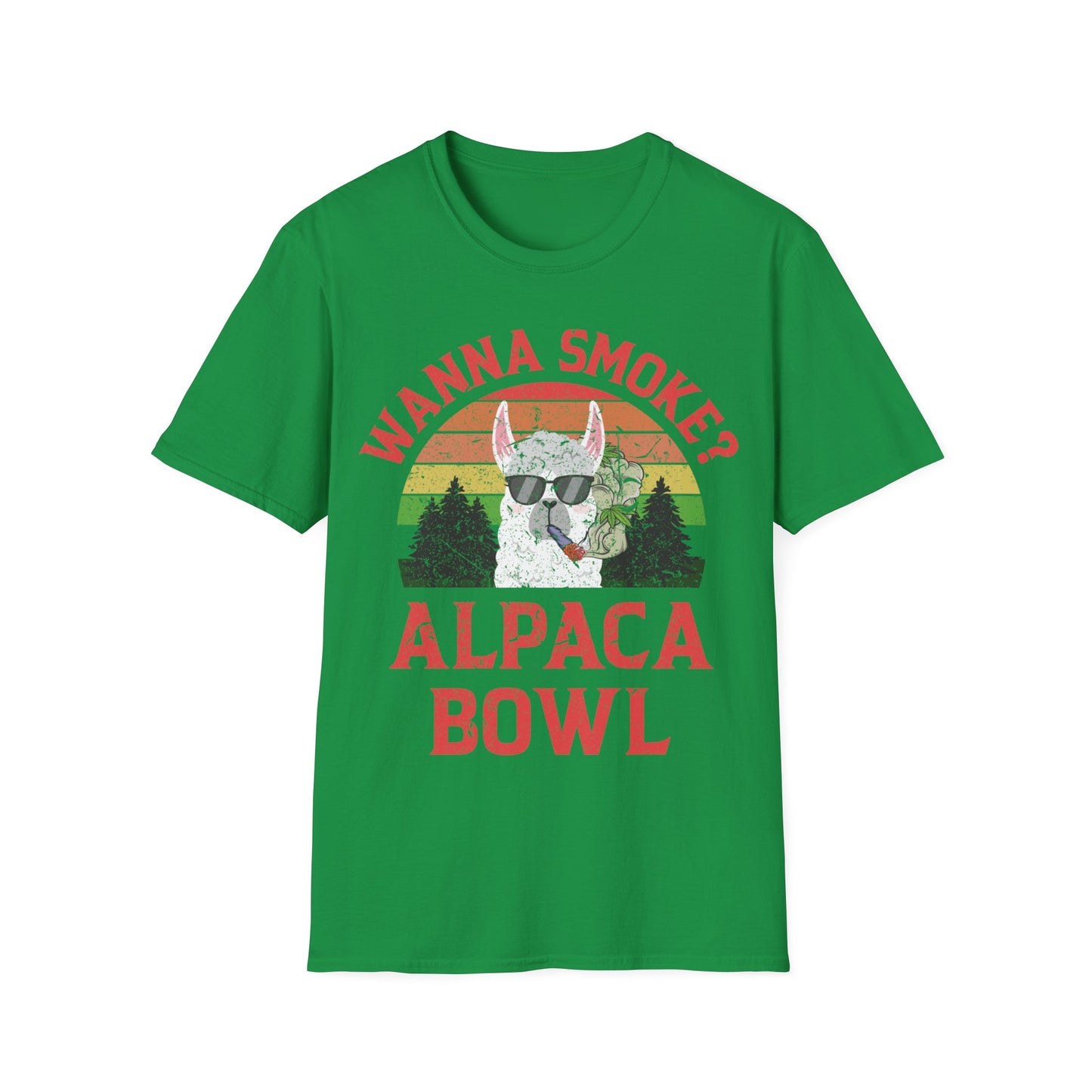 Funny Wanna Smoke Alpaca Bowl, Cute Weed Pun Marijuana T-Shirt