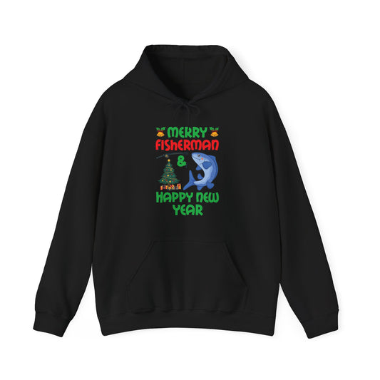 Funny Bass Fishing Merry Fishmas And Happy New Year Christmas Xmas Hoodie