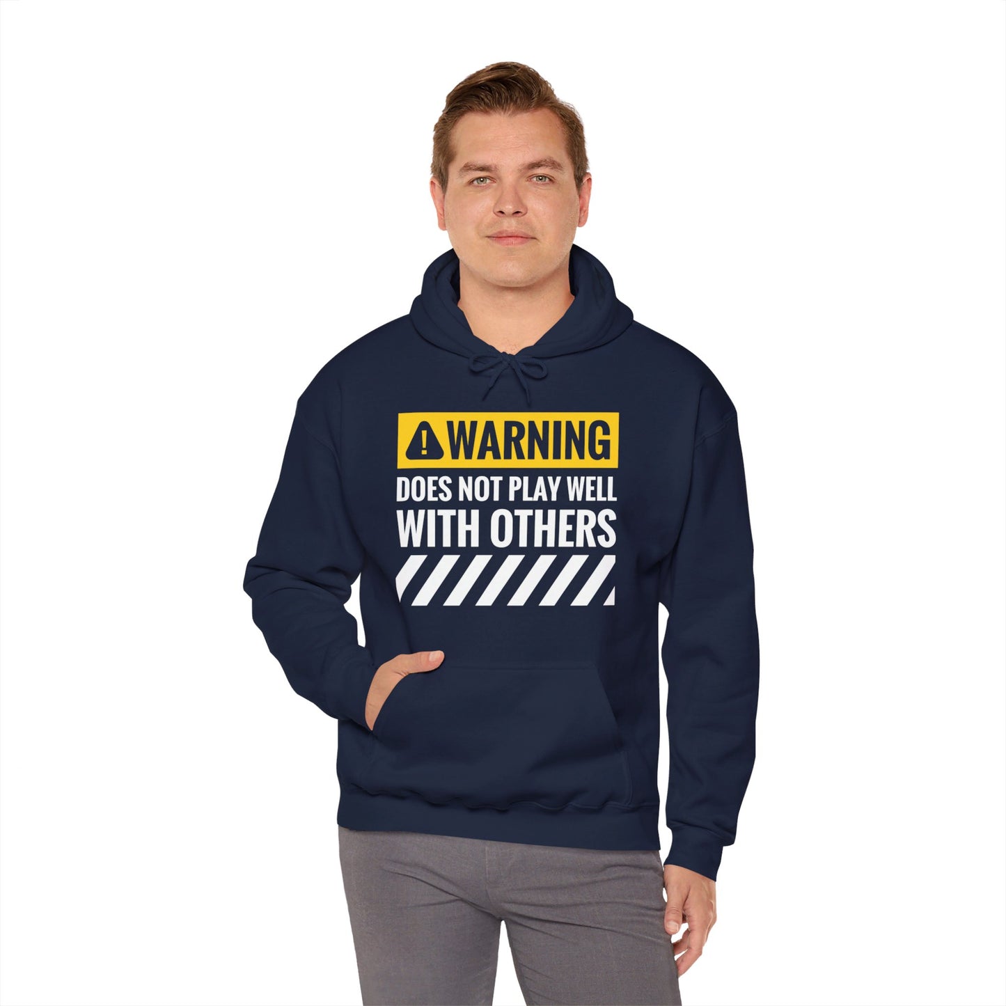 Funny Warning Does Not Play Well With Others Caution Sign Hoodie For Men Women Hoodie