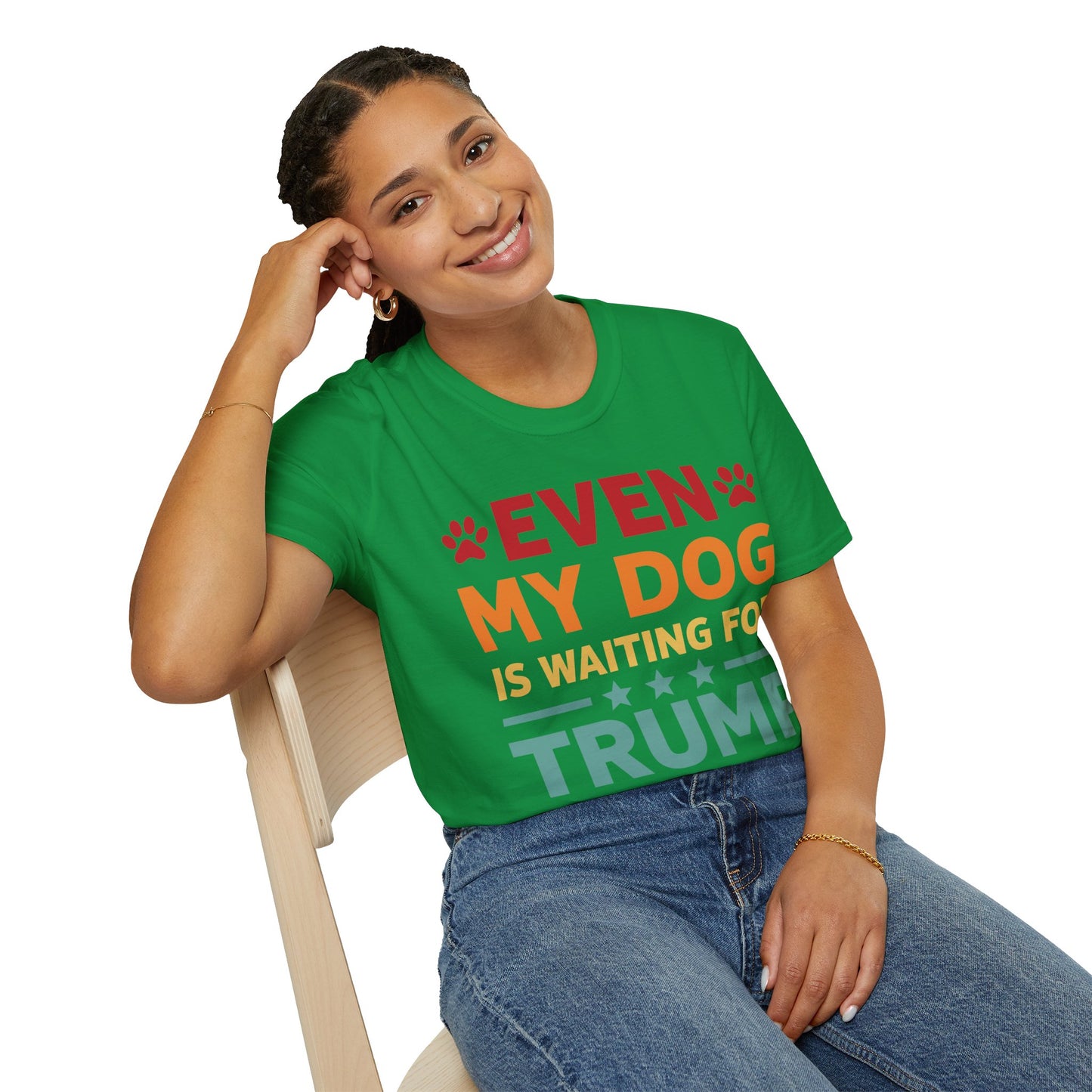 Even My Dog Is Waiting For Trump 2024 Funny President T-Shirt For Men Women