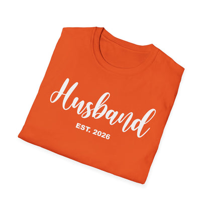Husband Est 2026 Married Hubby Wife Honeymoon Couple Wedding T-Shirt