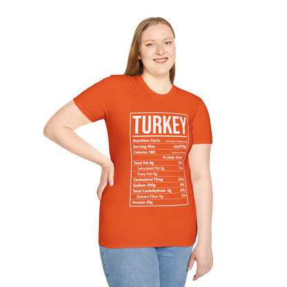 Turkey Nutrition Facts Funny Family Matching Thanksgiving Christmas T-Shirt For Men Women